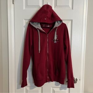 Antigua Burgundy and Gray Women's Hoodie